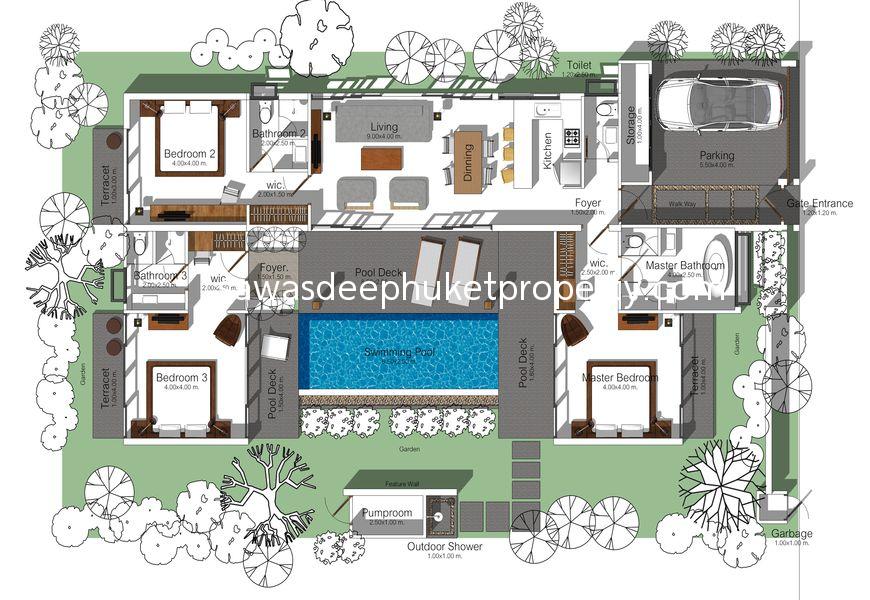 3 Bedroom Pool Villas near Layan Beach for Sale 
